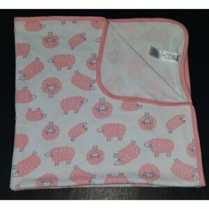 Carter's Just One You Pink Sheep Lovey Security Receiving Blanket Cotton White